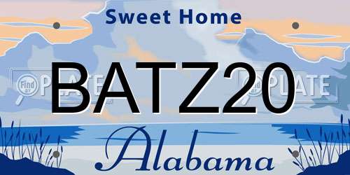 BATZ20 Alabama License Plate