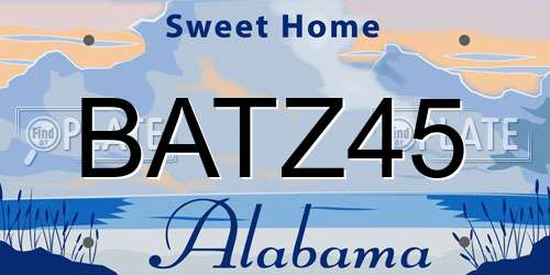 BATZ45 Alabama License Plate