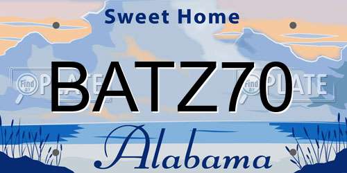 BATZ70 Alabama License Plate