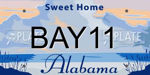 BAY11 Alabama License Plate