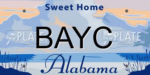 BAYC Alabama License Plate