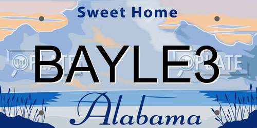 BAYLE3 Alabama License Plate