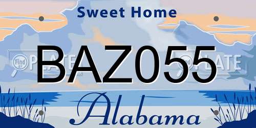 BAZ055 Alabama License Plate