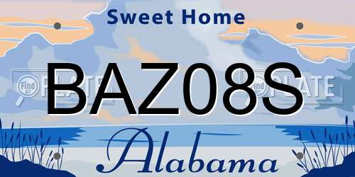 BAZ08S Alabama License Plate