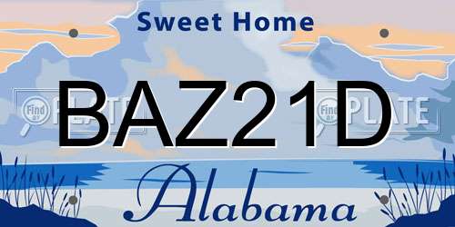 BAZ21D Alabama License Plate