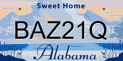 BAZ21Q Alabama License Plate