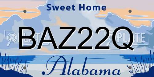 BAZ22Q Alabama License Plate