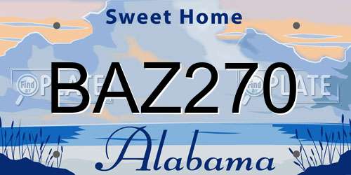 BAZ270 Alabama License Plate