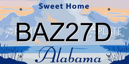 BAZ27D Alabama License Plate