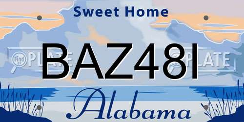 BAZ48I Alabama License Plate