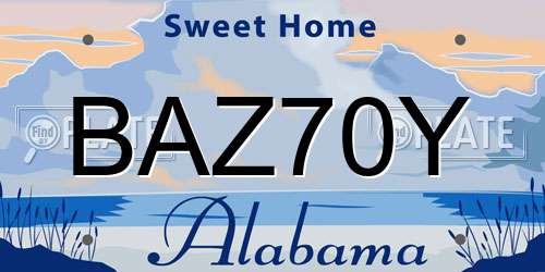 BAZ70Y Alabama License Plate