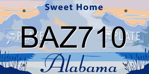 BAZ710 Alabama License Plate