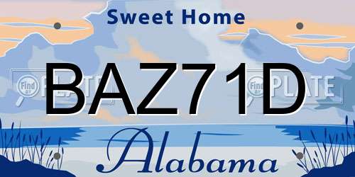 BAZ71D Alabama License Plate