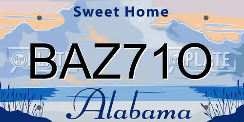 BAZ71O Alabama License Plate