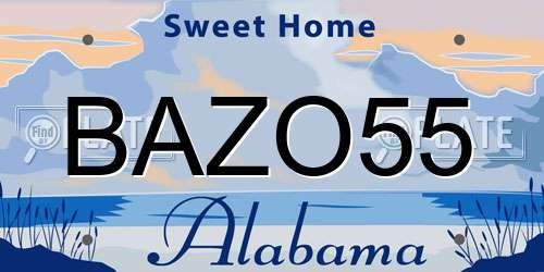 BAZO55 Alabama License Plate
