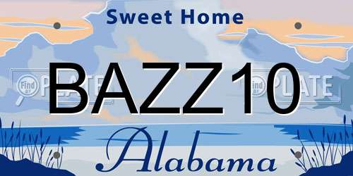 BAZZ10 Alabama License Plate