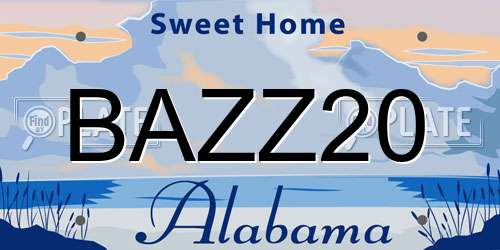 BAZZ20 Alabama License Plate