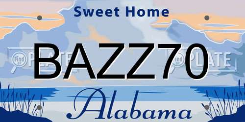 BAZZ70 Alabama License Plate