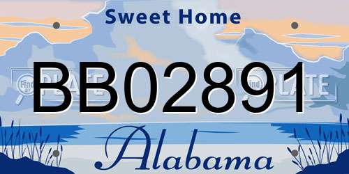 BB02891 Alabama License Plate