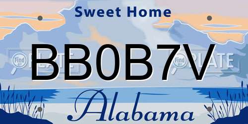 BB0B7V Alabama License Plate
