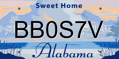 BB0S7V Alabama License Plate