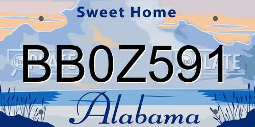 BB0Z591 Alabama License Plate