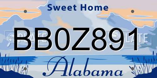 BB0Z891 Alabama License Plate