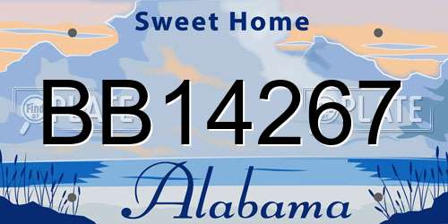 BB14267 Alabama License Plate