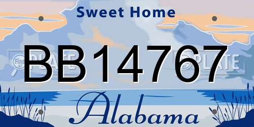 BB14767 Alabama License Plate