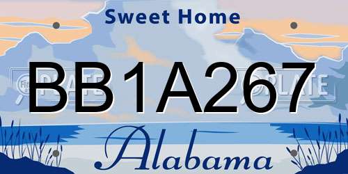 BB1A267 Alabama License Plate