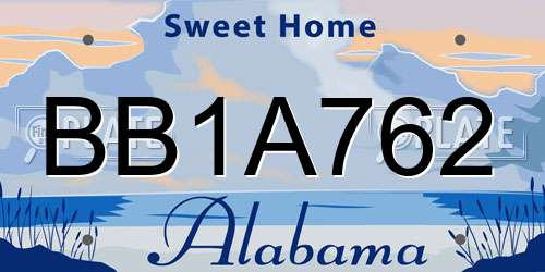 BB1A762 Alabama License Plate