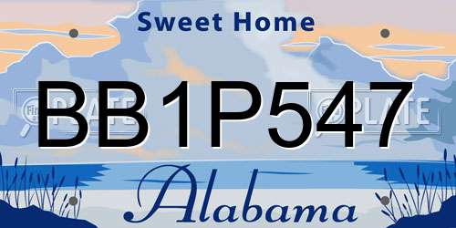 BB1P547 Alabama License Plate