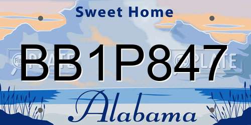 BB1P847 Alabama License Plate