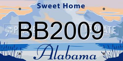 BB2009 Alabama License Plate