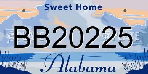 BB20225 Alabama License Plate
