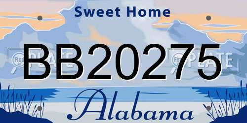 BB20275 Alabama License Plate