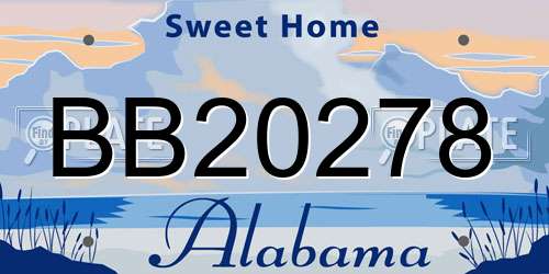 BB20278 Alabama License Plate