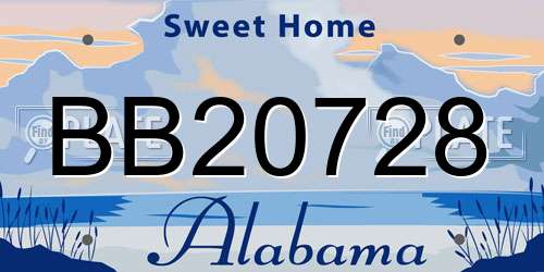 BB20728 Alabama License Plate