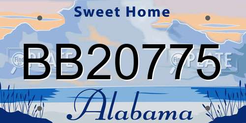 BB20775 Alabama License Plate