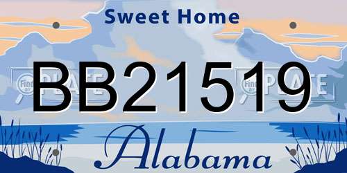 BB21519 Alabama License Plate