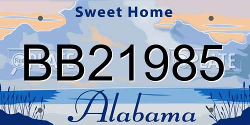 BB21985 Alabama License Plate