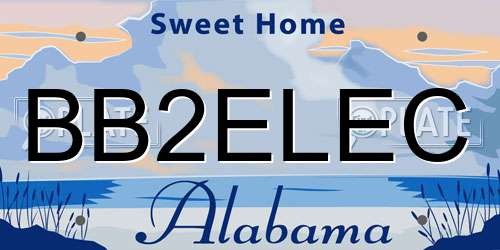 BB2ELEC Alabama License Plate