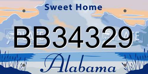 BB34329 Alabama License Plate