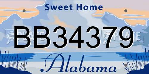 BB34379 Alabama License Plate