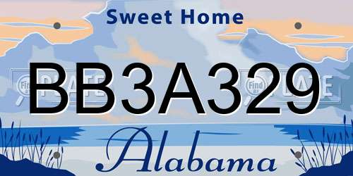 BB3A329 Alabama License Plate