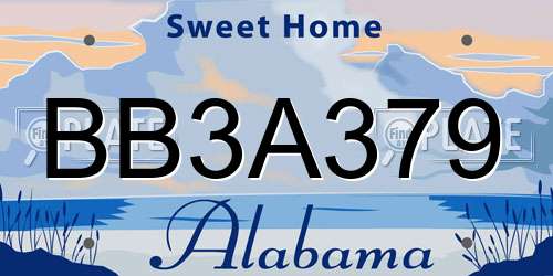 BB3A379 Alabama License Plate