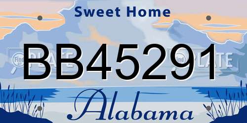BB45291 Alabama License Plate