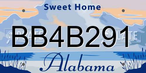 BB4B291 Alabama License Plate