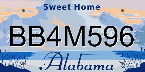 BB4M596 Alabama License Plate