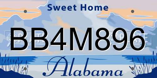 BB4M896 Alabama License Plate
